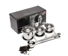 Arabby Boule à thé Infuseur Filtre à thé Tea Infuser Acier Inoxydable (3 unités) avec Tea Scoop et Cuvettes