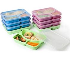 Life Story 9pcs Boîte Repas Alimentaires Préparation, 3 Compartiments Bento, sans BPA, Réutilisables, Empilable, Compatible Micro-Onde et Congélateur, Lave-Vaisselle