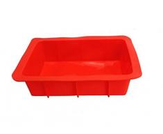 GMMH Plat à gratin XXL Moule en Silicone Moule à gâteau Moule à Pain Plat à lasagnes en Forme de boîte Moule Moule à Cake (Rouge)