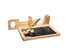 Trancheuse a charcuterie avec plateau en verre.