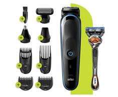 Braun MGK5280 Tondeuse 9-En-1 - Tondeuse à cheveux et barbe, Tondeuse Corps Noir/Bleu