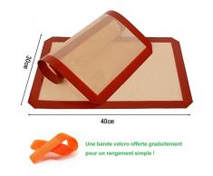 Tapis de Cuission en Silicone 2 Pièces Sans BPA Anti-Adhérent Toile Feuille de Cuisson Patisserie Twolights(40 * 30cm)
