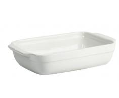 Crealys 512726 Plat à Four Rectangulaire avec Anses Céramique Blanc 25 x 15 x 5 cm