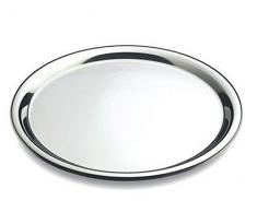Space Home - Plateau de Service Rond - Acier Inoxydable - Ø 32 cm - Argent