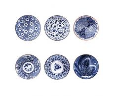 Binoster Ensemble de Bols de céréales à Motifs, 6 Individuel Dessins Japonais Bols en Céramique pour Les céréales/soupes, Lot de 6