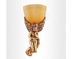 American Or Résine Ange Pays étude Applique murale Lampe mural Continental anges pour chambre ou salon appliques murales Classic couloir Appliques photophores