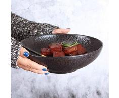 WEHOLY Dîner en Céramique Noir e Salade Bol Ramen Bol À Soupe Ménage Bol Faïence Vaisselle Style Japonais Rétro Bol