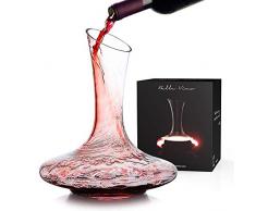 Doctor Hetzner 1.8L Carafes à Décanter en Cristal Aérateur de Vin Classique Carafe à Vin Elégante Accessoires du Vin Verre à Vin Rouge (1800ml)