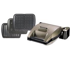 Lagrange 019622 Gaufrier Premium Gaufres + Gaufrettes + Croque monsieur Taupe