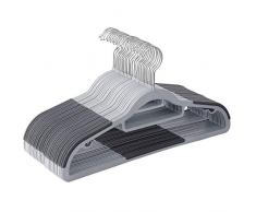 SONGMICS Lot de 30 Cintres, Cintres Robustes en Plastique, Antidérapant, Gain de Place, Épaisseur de 0,6 cm, Crochet pivotant à 360°, Longueur de 42 cm, Gris CRP20G30