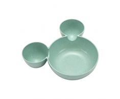 Dessin animé enfants mignons enfants bol de riz en plastique belle assiette de fruits respectueux de lenvironnement vaisselle vaisselle bol pour le déjeuner de bébé (couleur: vert)