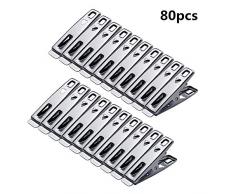 Byou Pinces à Linge INOX 80 pièces Multifonctionnel Vêtements Pinces pour Vêtements Chaussettes Fichiers Papier Snacks Seal
