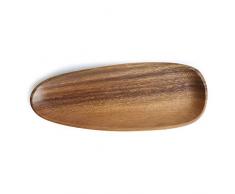 GCDN Bois Ovale Service de Plat, Bois Ovale Soucoupe Multi Usage Vaisselle Irregulière Forme Couleur Unie Durable Poêle Fruit Assiette Fruit Plateau Plat Dessert - comme Image Show, 30x12cm