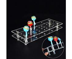 Présentoir à gâteau et sucettes en acrylique transparent à 21 trous - article de décoration 25 Hole