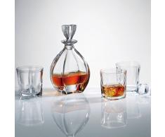 Bohemia Crystal Coffret carafe à décanter le whisky Spitits assorti de 6 Gobelets-Bleu Lagon