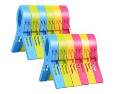 URAQT Lot de 12 pcs Grandes Pinces à Linge Clip de Brise-Vent, Pince de Nettoyage en Plastique pour Serviettes Quilt Vêtement Couettes Draps Tapis