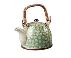Style japonais théière en porcelaine, Plum Blossom 30 OZ, VERT