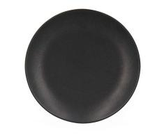TheKitchenette - ALFA - Lot de 4 assiettes PLATES en faïence - noir - 26 cm
