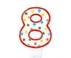 amscan International Bougie Ã Pois en Forme de Chiffre 8