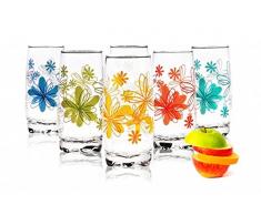 Sables & Reflets 6 Verres à Eau, Soda et à jus/Collection Langages des Fleurs / 350 ML de