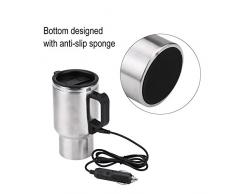 Tasse chauffante - Tasse à café de voyage électrique en acier inoxydable Delaman 12V 450ml, Thermos chauffant pour voiture
