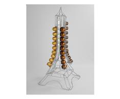 Porte capsules Tour Eiffel - 40 capsules - 25,2 x 27 x 57 cm - Chrome
