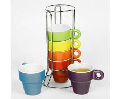 Set 6 Tasses expresso pep's avec support
