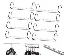 Lot de 8 Cintre Gain de Place, ilauke Cintre Magique Organisateur de Cintre Rangement et Organisation pour Vêtements Gain de Place dans les Placards