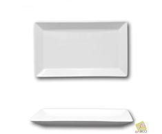 Assiette rectangulaire porcelaine blanche - L 29 cm - Kimi