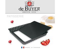 de Buyer 4709.18 Moule à Tarte Carré Fond Démontable 18 cm