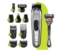Braun MGK7220 10-en-1 - Tondeuse à Cheveux et Barbe, Tondeuse Nez et Oreilles, Gris Argent
