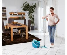 Leifheit Set Combi Clean, seau et balai essoreur faciles dutilisation, balais serpillière avec mécanisme dessorage intégré, kit de lavage sol vert