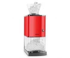 oneConcept Icebreaker - Broyeur à glace , Jusquà 15 kg/heure , Look chic en acier , Capacité de 3,5 litres , Entonnoir de remplissage , 220-240V , 4 pieds ventouses , Rouge