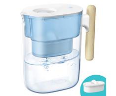 Waterdrop Chubby Carafe Filtrante deau 3.5 litres, Conçu avec Un Système de Filtration en 7 Etapes, Élimine Le Plomb, Le Fluor, Le Chlore et Plus, sans BPA, Bleu（Modèle de Filtre: WD-PF-01A Plus