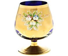 Verre de cognac, verre de dégustation, verre de brandy, Collection "BLUE QUEEN" 400 ml, peint à la main, verre de haute qualité, style moderne - uniques (GERMAN CRYSTAL powered by CRISTALICA)