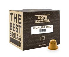 Note dEspresso - Lot de 100 capsules de café Qualità Oro exclusivement compatibles avec machine Nespresso*, 100 x 5,6 g