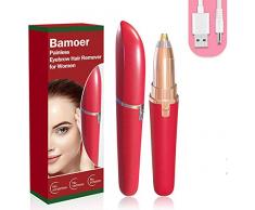 【Dernières en 2020】Tondeuse à Sourcils,Epilateur Sourcil, Épilateur Sourcils Électrique,Eyebrow Trimmer Indolore pour femmes, USB - Épilateur Sourcils Femme, LED Rasoir Sourcil（Rouge）