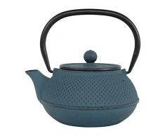 Tealøv Arare THEIERE Fonte 800 ML - Théière en Fonte avec Infuseur - Entièrement émaillée de lintérieur - Prépare Une Tasse de Thé Parfaite – Design Authentique Japonais à Picots (Bleu)