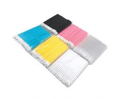 Huapan 300pcs Bâton Lèvre Jetable, Plastique Brosse à Lèvres Jetable, Pinceau Lèvre Applicateur Rouge à Lèvre Brillant Gloss Lip Baguettes Outils de Maquillage (6 couleurs)