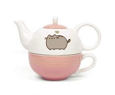 Pusheen PUSHT41GD Tasse avec Théière, Céramique, Multicolore, 17,5 x 12 x 11 cm