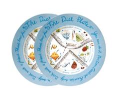 La plaque de régime pour perdre du poids grâce au contrôle des portions. Lot de 2 assiettes femelles. Faïence fine et cliniquement prouvée pour aider à contrôler T2D