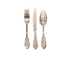 Talking Tables Couverts Rose Gold | Couvert Plastique | Couvert de Table | 18 Pièces