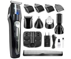 Tondeuse Cheveux Hommes, Nivlan Tondeuse Barbe Rasage, Tondeuse de Précision Rasoir Enlever Poils des Jambes Aiselles Bras Oreilles Nez 5-en-1 Impermeable Professionnelle Sans Fil