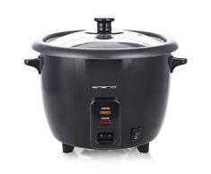 Emerio Cuiseur Ã riz avec fonction maintien au chaud, revÃªtement antiadhÃ©sif, couvercle en verre, cuillÃ¨re Ã riz et verre doseur 1,0 Liter Noir
