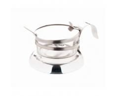 Plat Parmesan avec cuillère 75 x 117 mm en acier inoxydable et verre Bol à fromage