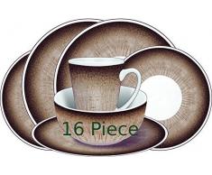 Ensemble de vaisselle 16 pièces pour le camping - 100 % mélamine.