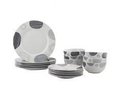 AmazonBasics Service de table 18 pièces - Ronds, pour 6 personnes