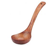 TsunNee Louche à soupe en bois naturel Longueur 22,9 cm