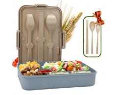 Bento Boîte à déjeuner pour adultes avec fourchette et cuillère, baguettes