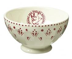 Comptoir de Famille 154780 Bols Côtelés Lot de 4, Faïence, Blanc/Bleu/Rouge, 0 cm